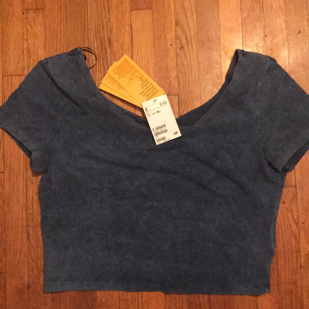 H&M denim  colored crop top